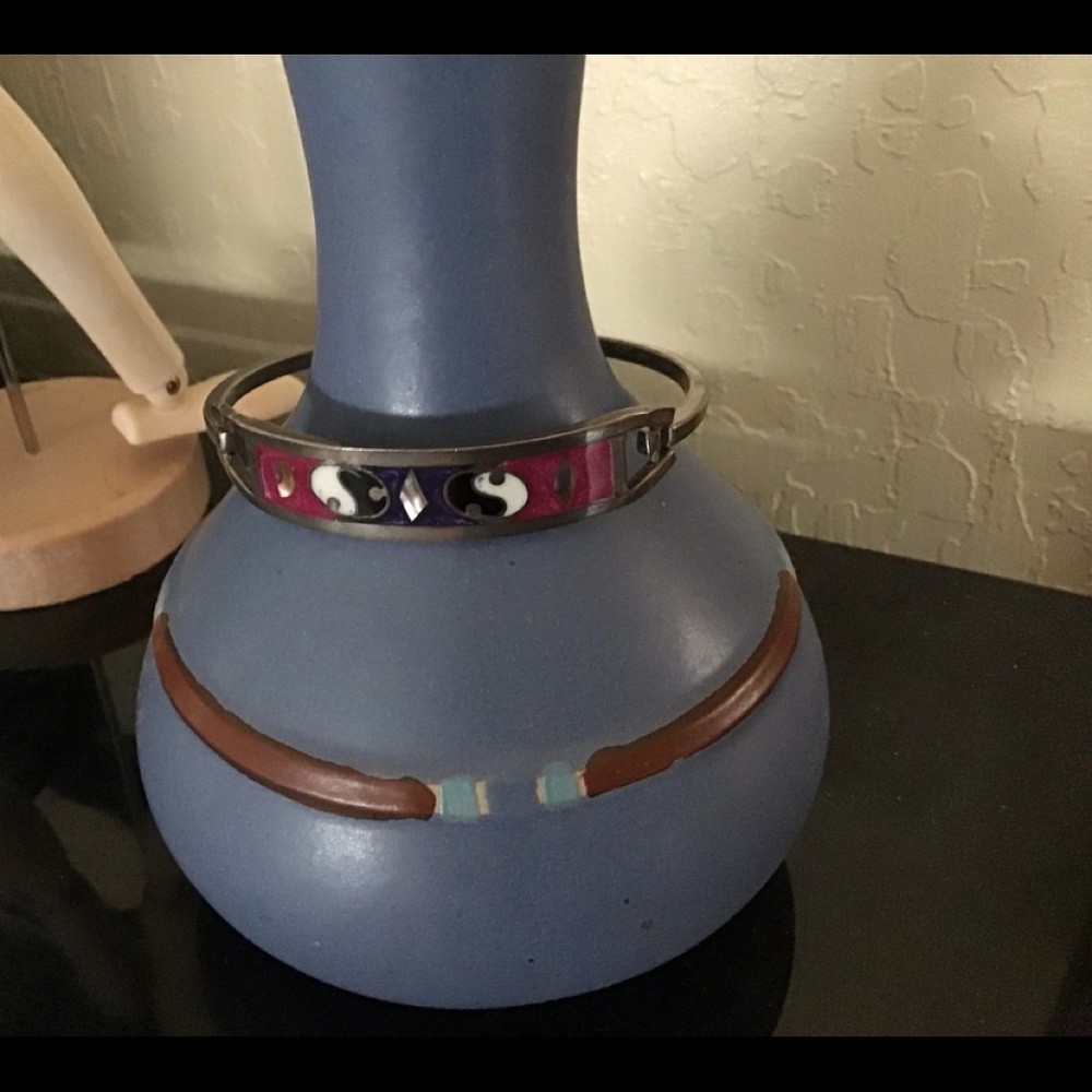 Sterling and enamel bangle